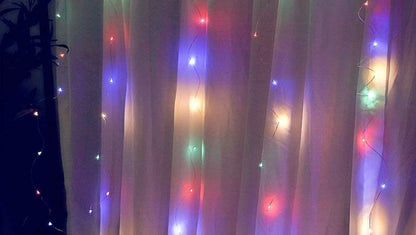 300 LEDs Window Curtain Fairy Lights 8 Modes and Remote Control for Bedroom (Multicolor, 300 x 300cm) - Mekamart Australia