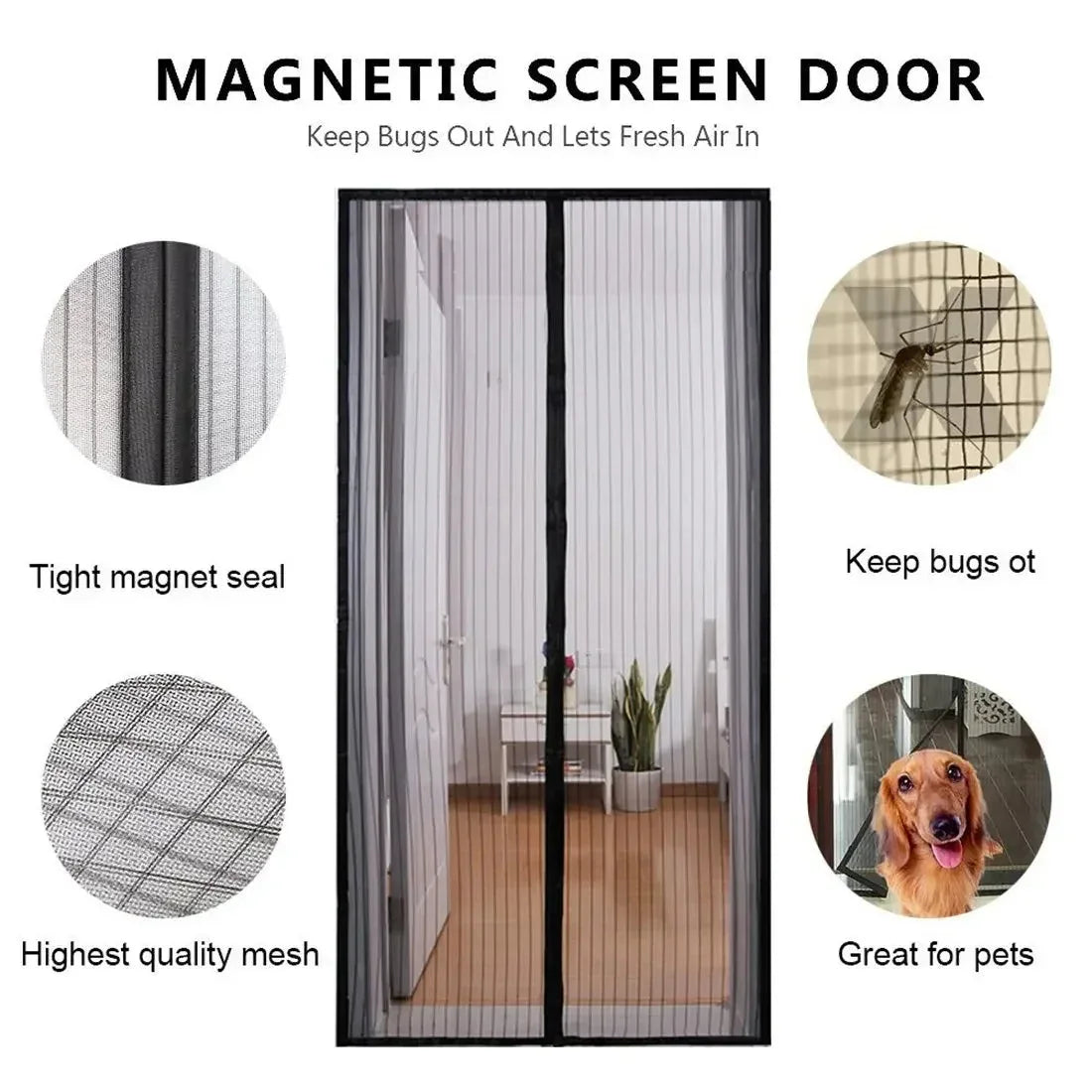 Magnetic Mosquito Net Door Curtain 90x210cm - Mekamart Australia