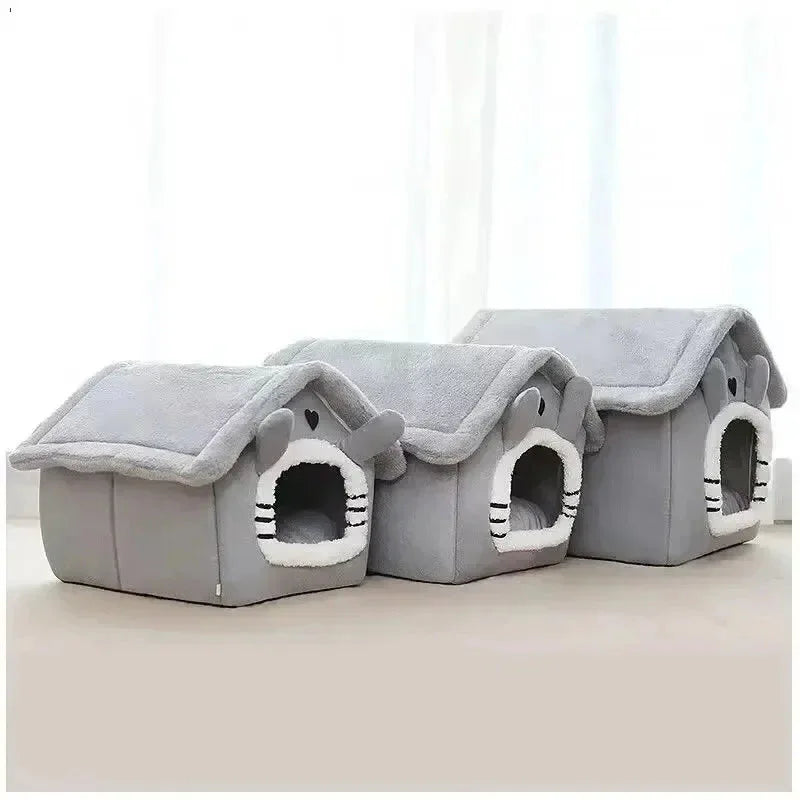 Soft Indoor Dog House & Bed - Washable Grey - Mekamart Australia