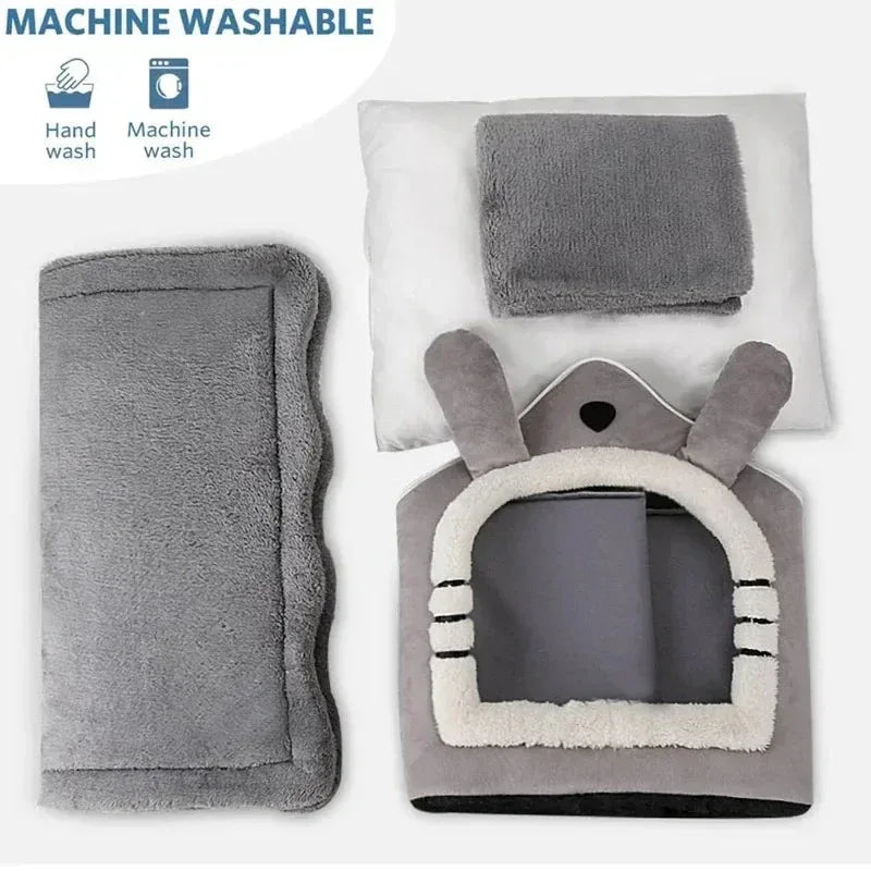 Soft Indoor Dog House & Bed - Washable Grey - Mekamart Australia