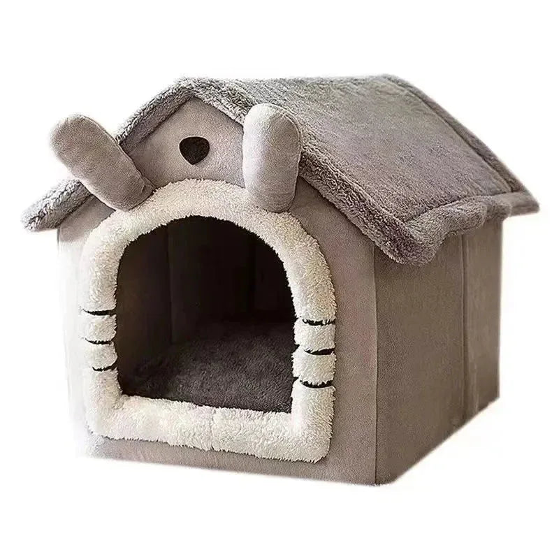 Soft Indoor Dog House & Bed - Washable Grey - Mekamart Australia