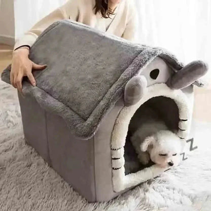 Soft Indoor Dog House & Bed - Washable Grey - Mekamart Australia