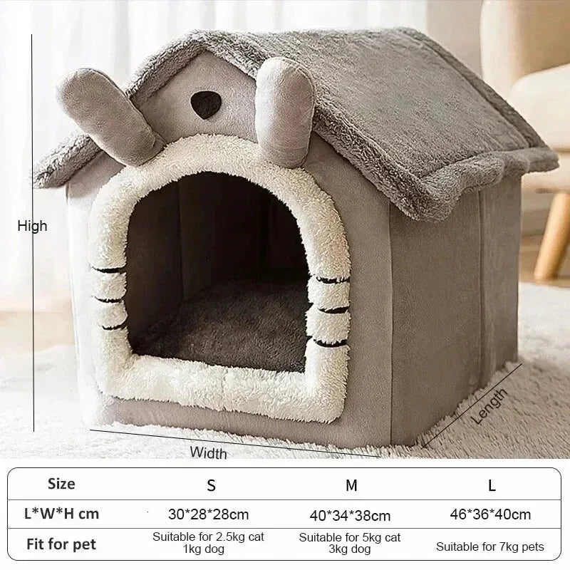Soft Indoor Dog House & Bed - Washable Grey - Mekamart Australia