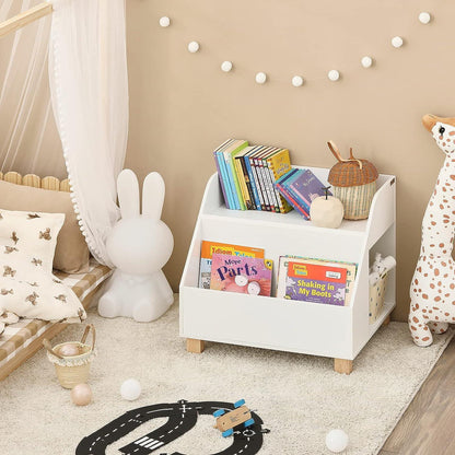 Kids Storage Bookcase 3 Compartments, White - Mekamart Australia