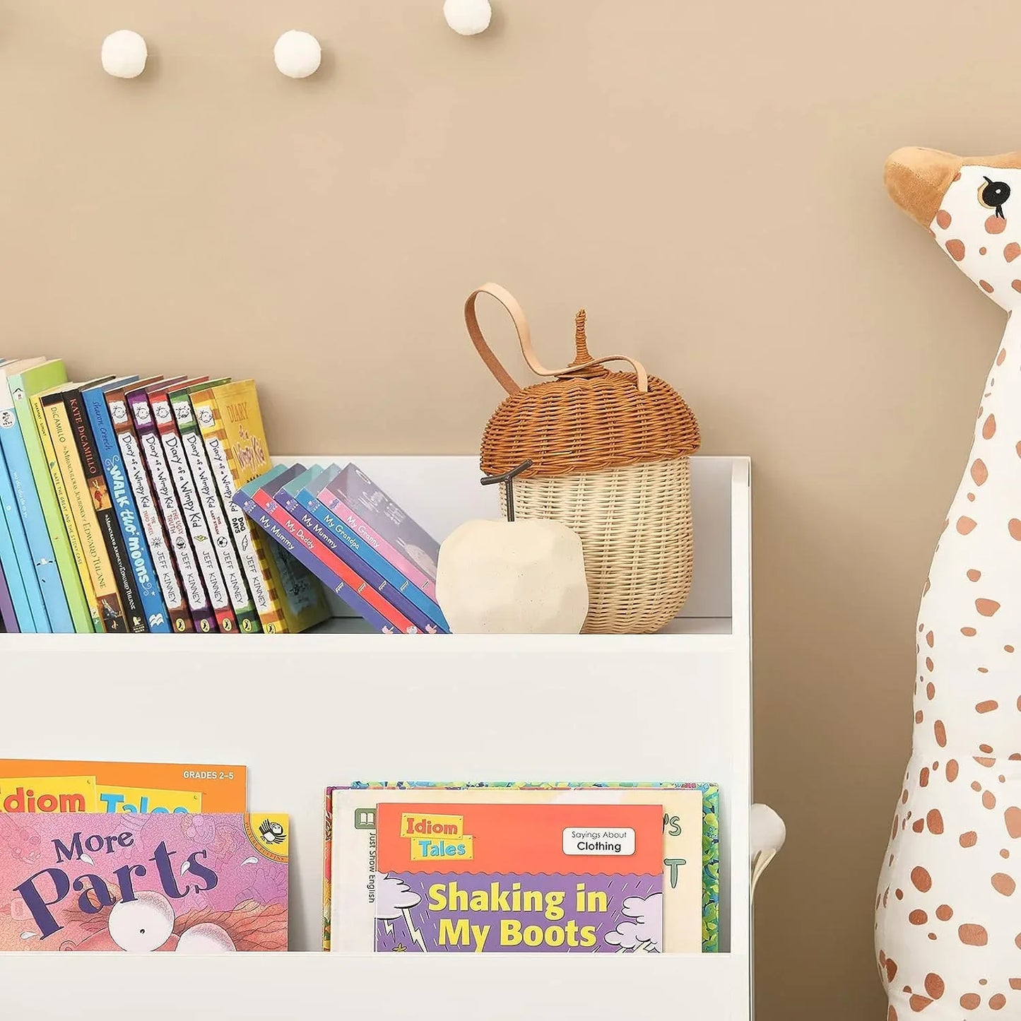 Kids Storage Bookcase 3 Compartments, White - Mekamart Australia