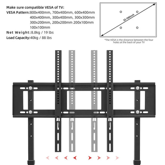 TV Stand Base Mount Bracket Swivel for 32-100 LED LCD - Mekamart Australia