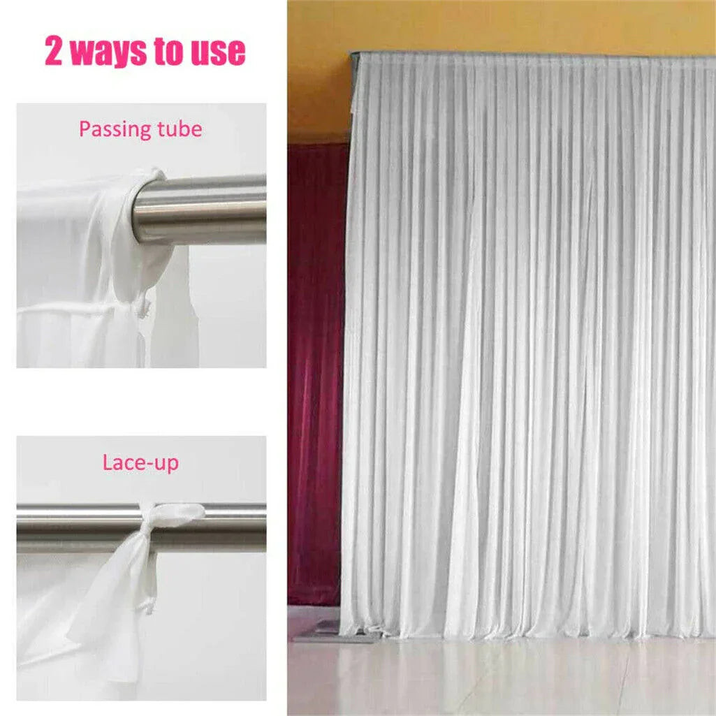 3x3m White Stage Curtain Backdrop - Mekamart Australia