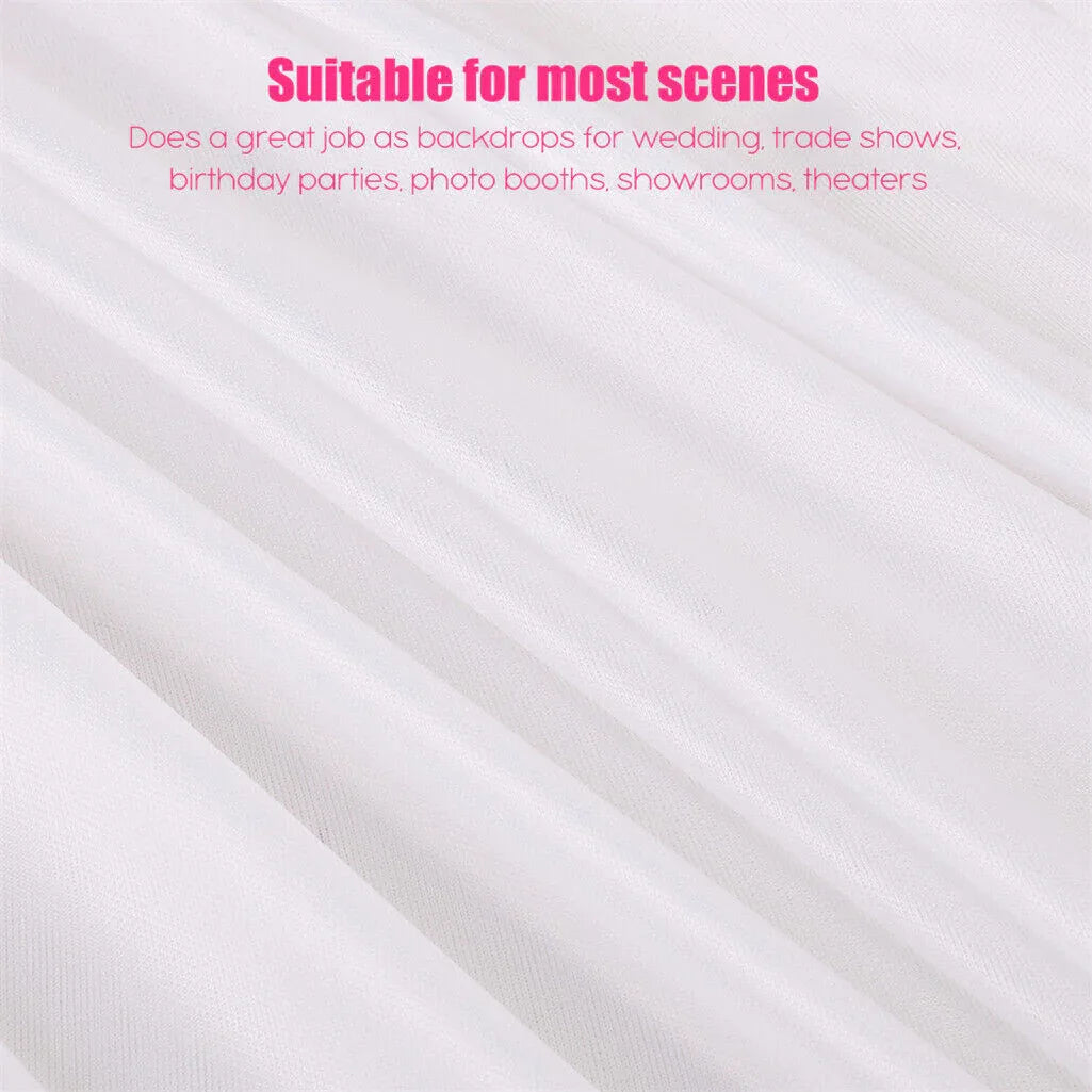 3x3m White Stage Curtain Backdrop - Mekamart Australia