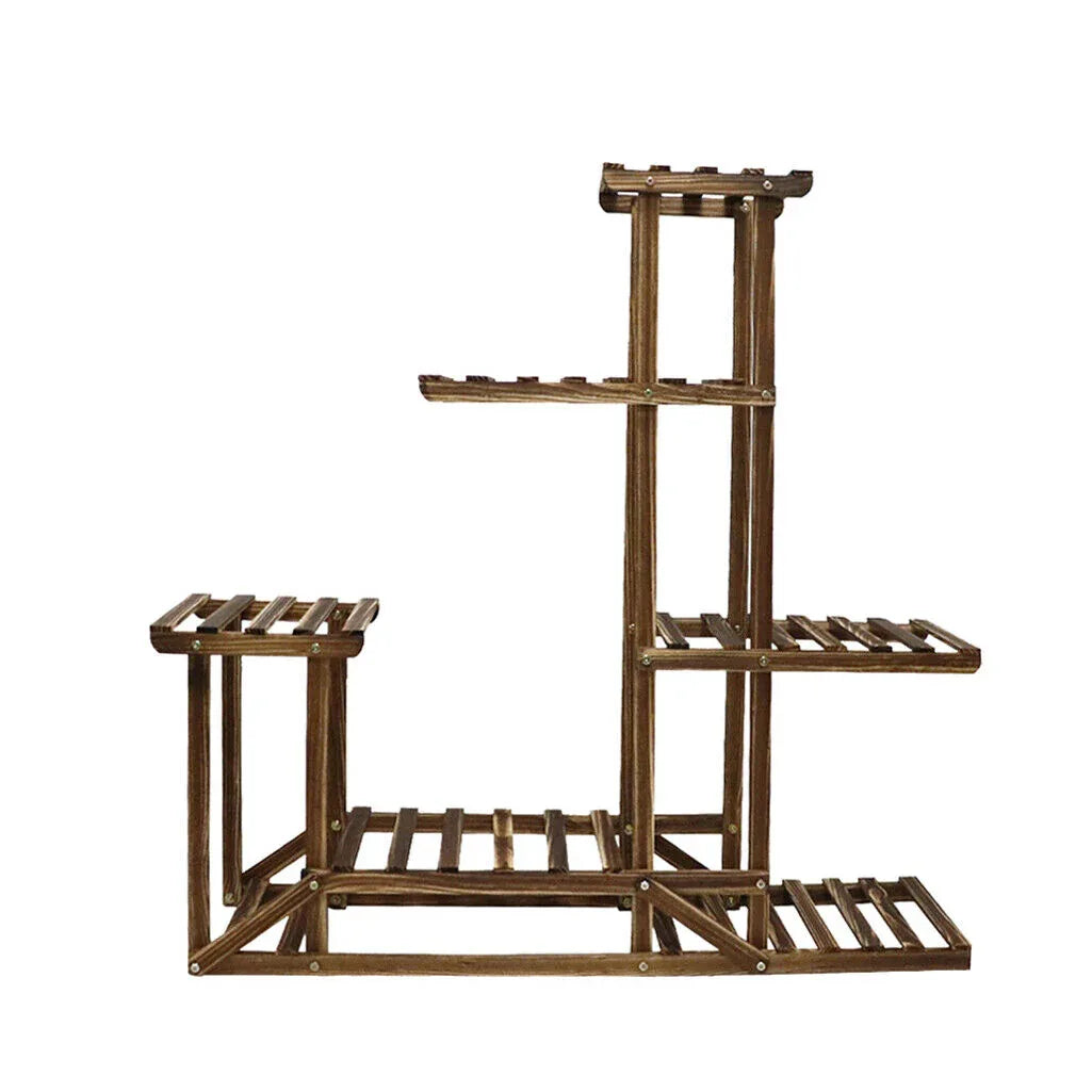 5-Tier Wooden Plant Stand Flower Display Shelf Indoor Outdoor Garden - Mekamart Australia