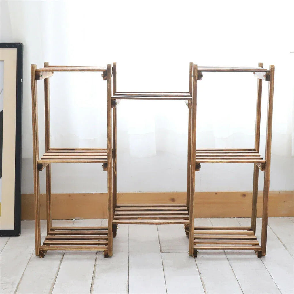 8-Tier Wooden Plant Stand Outdoor Indoor Garden Shelf - Mekamart Australia