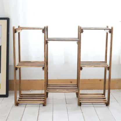 8-Tier Wooden Plant Stand Outdoor Indoor Garden Shelf - Mekamart Australia