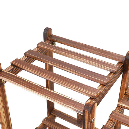 8-Tier Wooden Plant Stand Outdoor Indoor Garden Shelf - Mekamart Australia