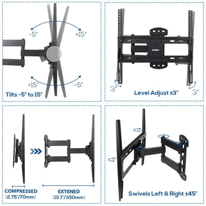 Full Motion TV Wall Mount Bracket 27-55 for Samsung TCL Hisense - Mekamart Australia