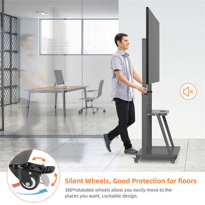 32-100 Heavy Duty TV Wall Mount with Shelf & Wheels - Mekamart Australia