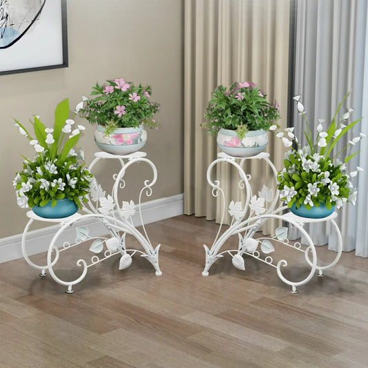 Set of 2 Plant Stand Wedding Garden Flower Shelf Rack - Mekamart Australia