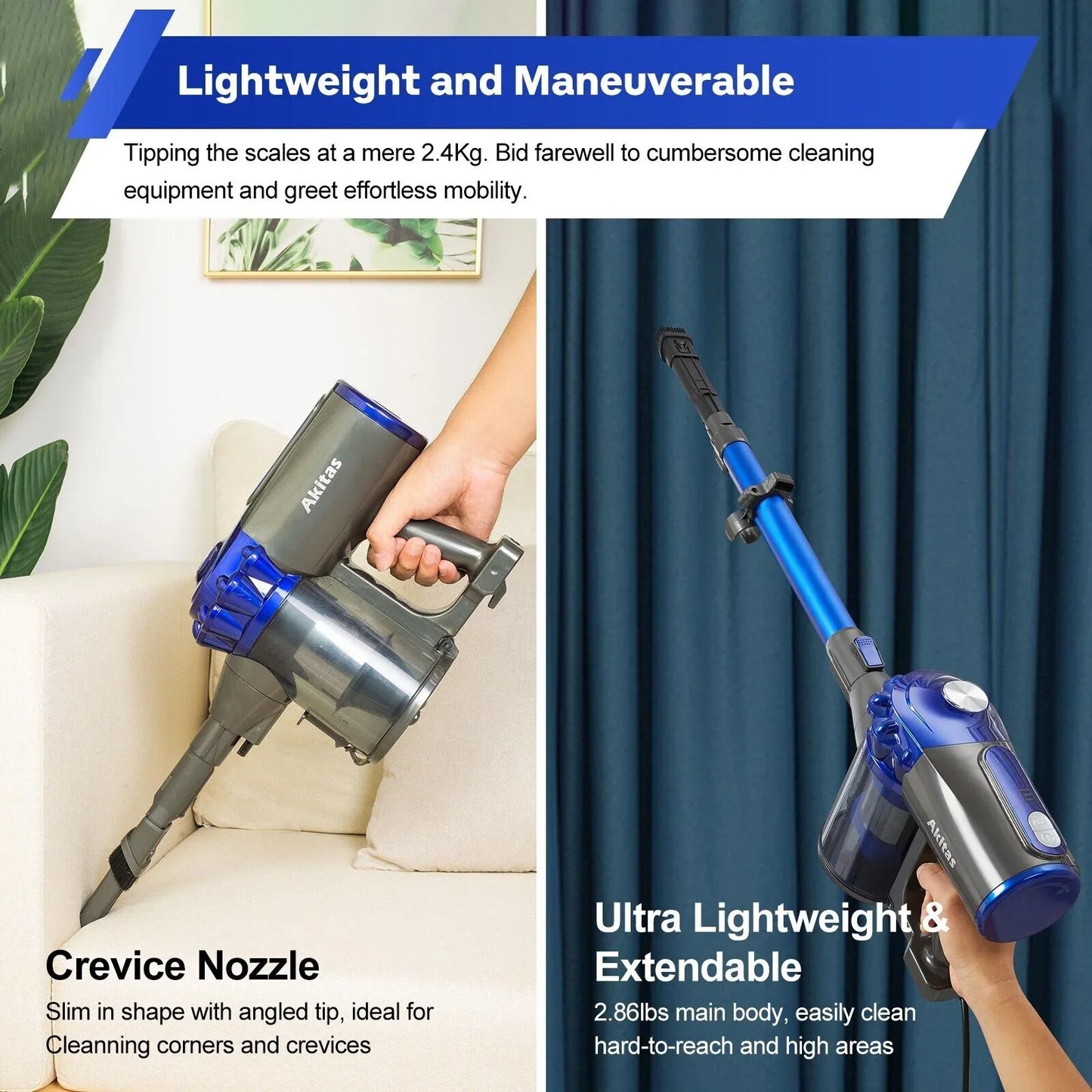 V8 150W Handheld Stick Vacuum Cleaner 40 Min Runtime LED - Mekamart Australia