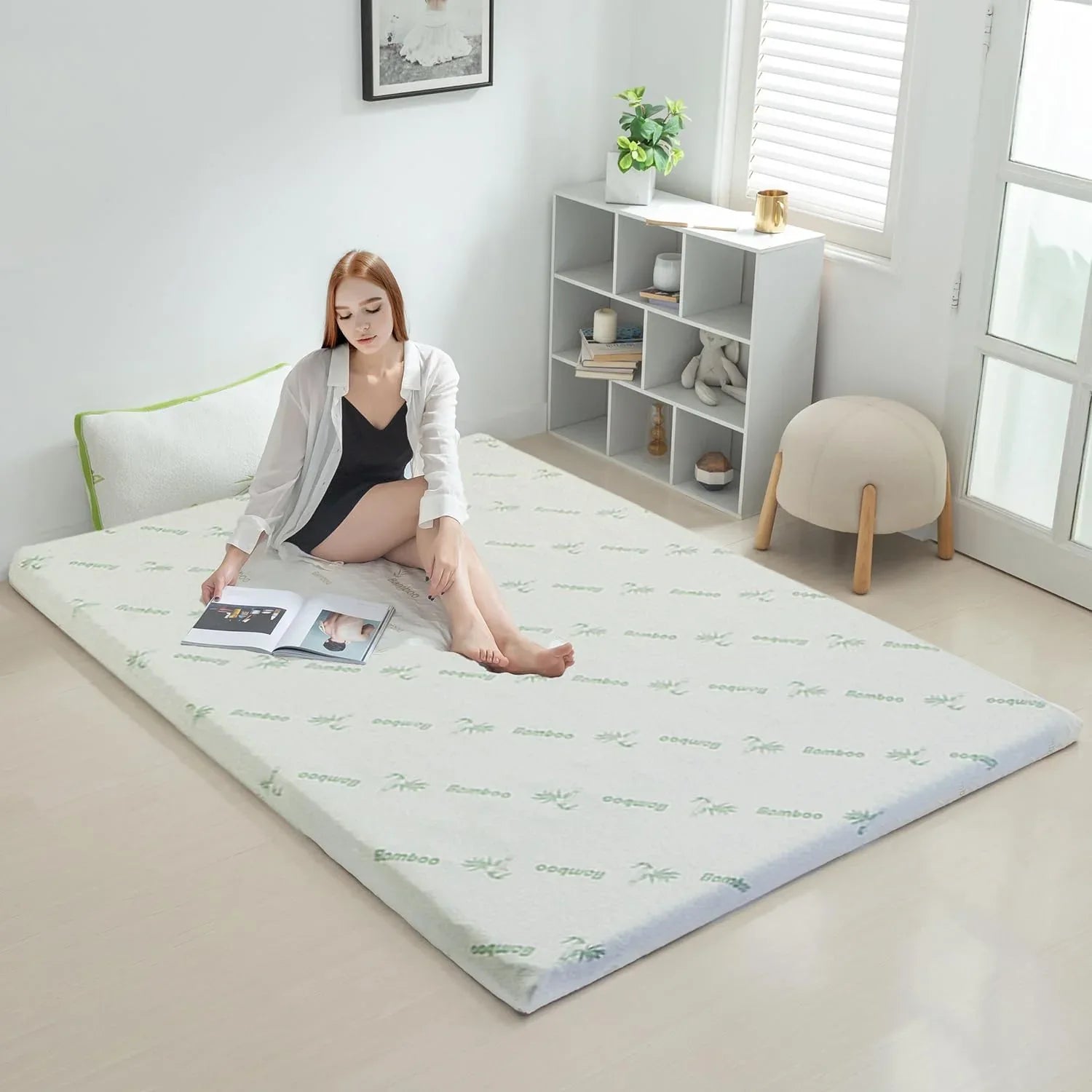 Single Memory Foam Mattress Topper 7-Zone Bamboo Cover Breathable - Mekamart Australia