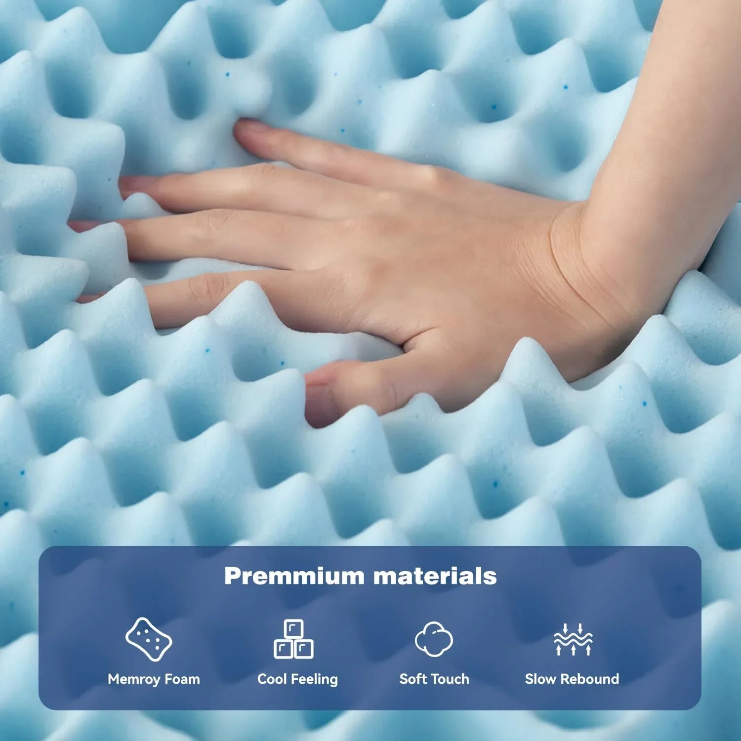 Single Memory Foam Mattress Topper 7-Zone Bamboo Cover Breathable - Mekamart Australia