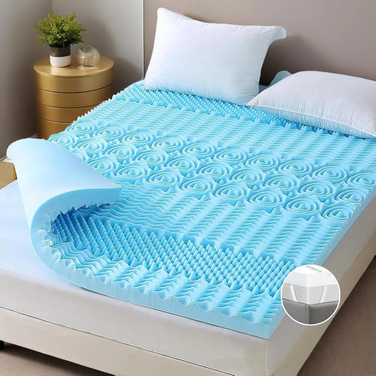 Double Bamboo Memory Foam Mattress Topper 7-Zone 8cm - Mekamart Australia