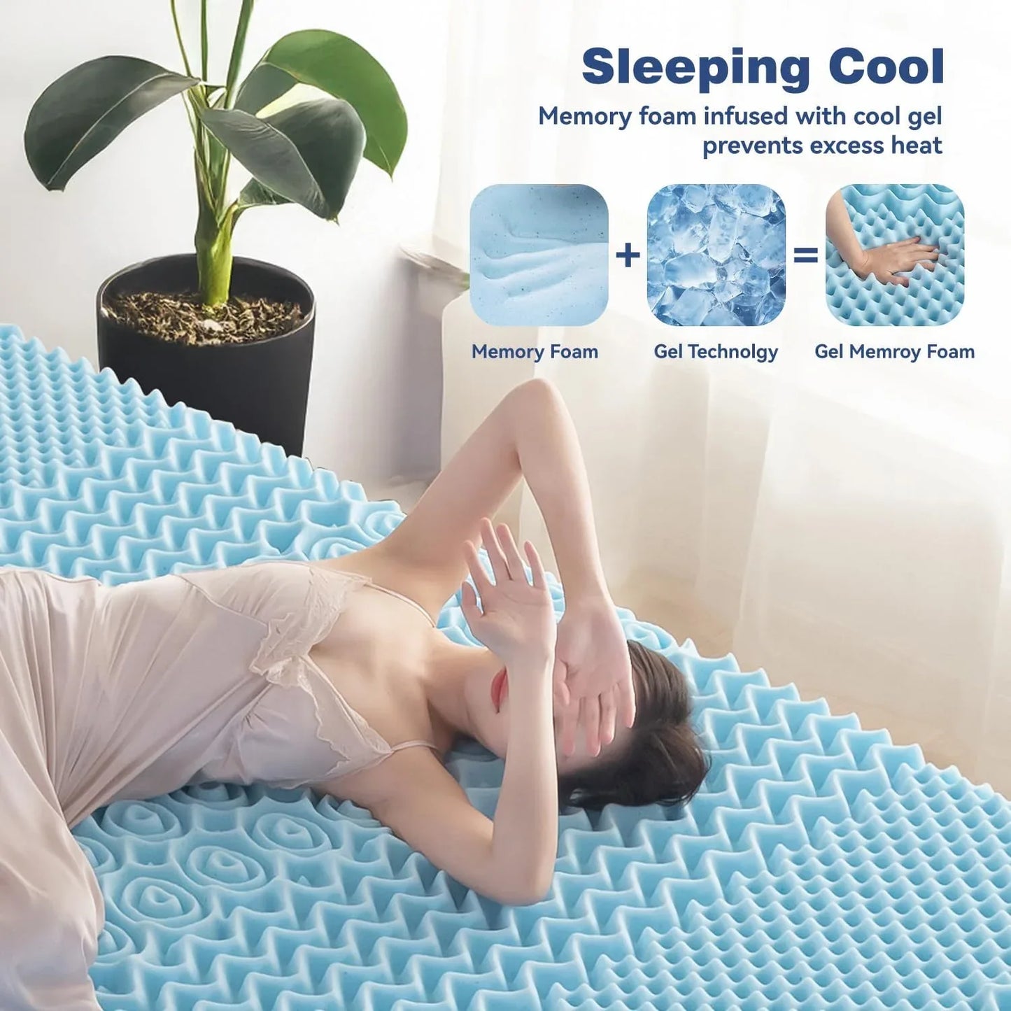 King Mattress Topper Memory Foam 7-Zone 8cm - Mekamart Australia