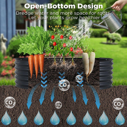 Oval Raised Garden Bed 160x80x42cm Galvanised Steel Planter - Mekamart Australia