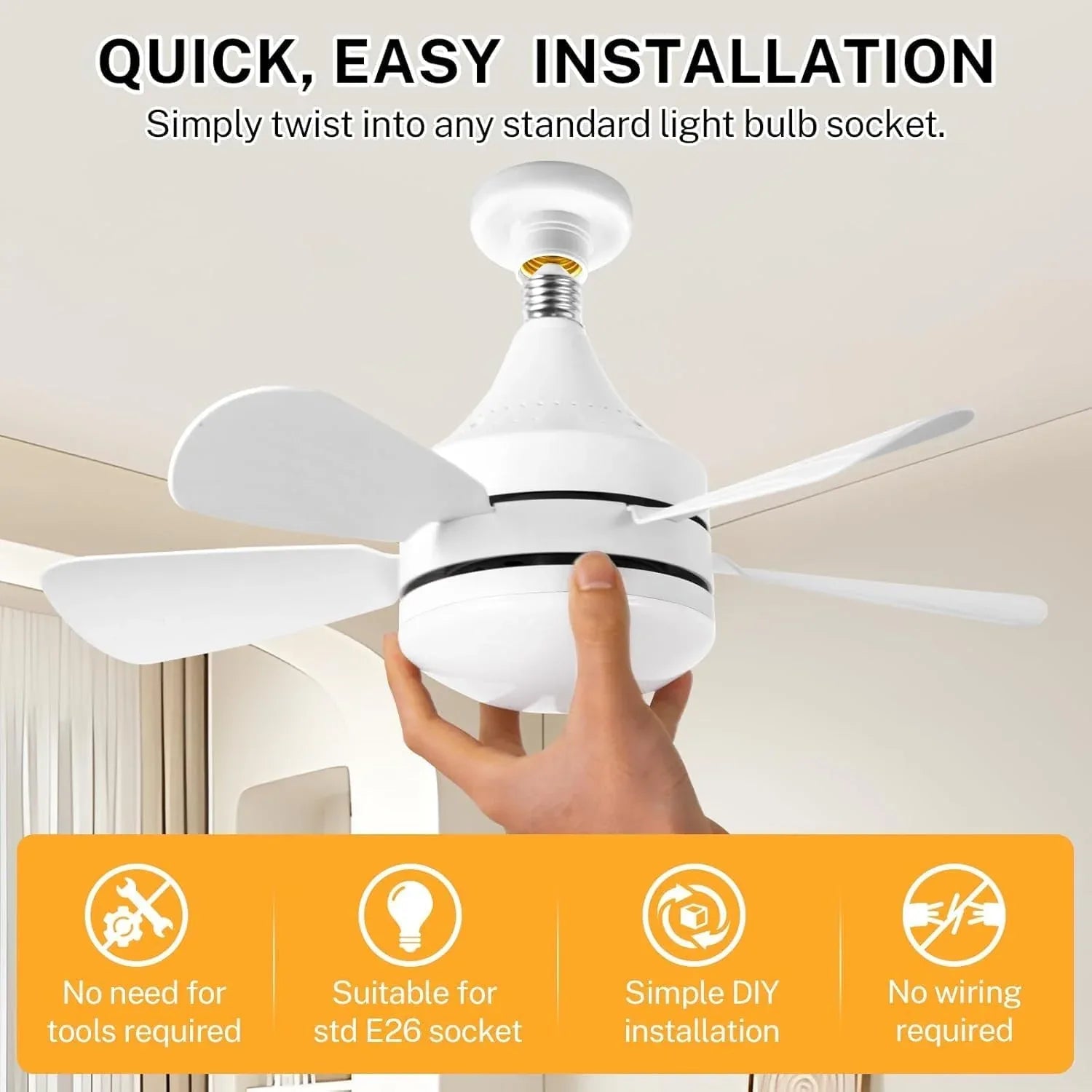 16.5 Ceiling Fan with LED Light 3-Speed Remote Control - Mekamart Australia