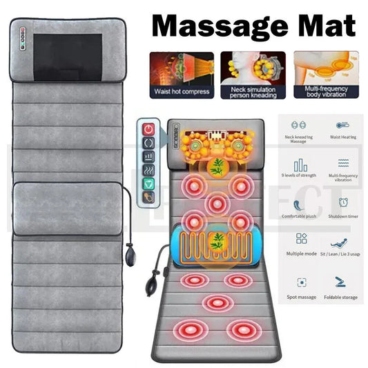 Electric Full Body Massage Mat 10 Motors Heated 45cm Width - Mekamart Australia
