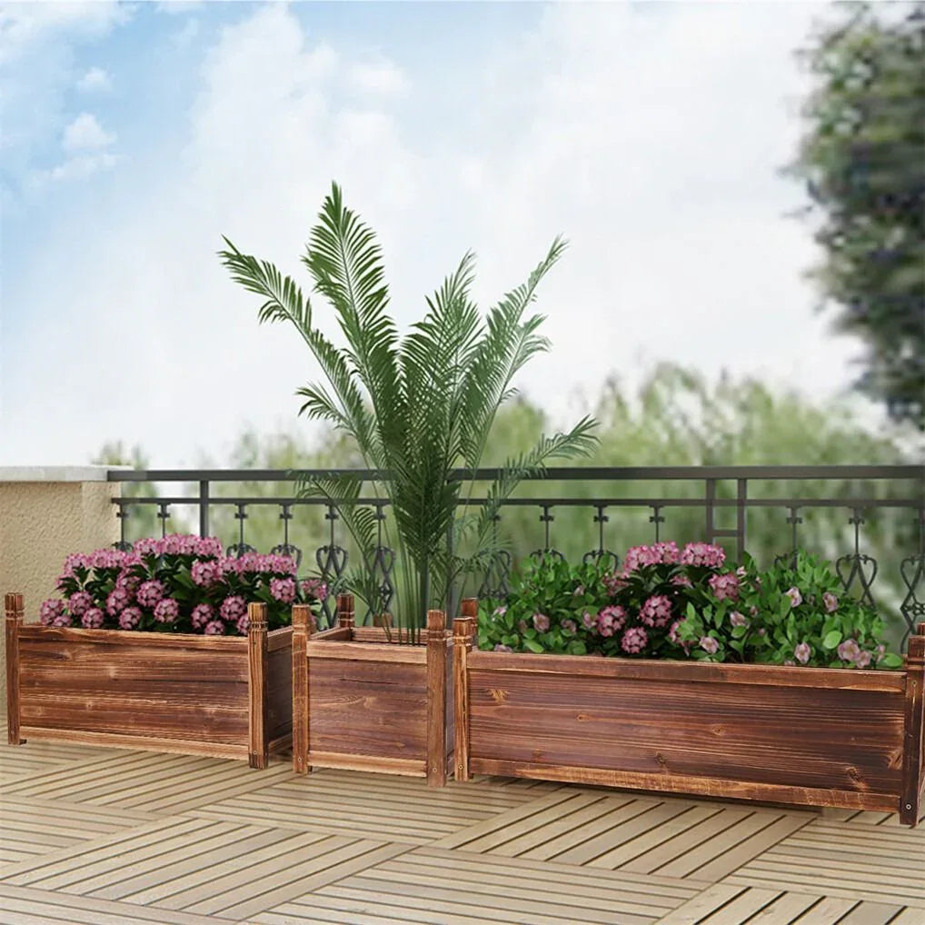 Large Raised Garden Bed Wooden Planter 90x30x33cm - Mekamart Australia