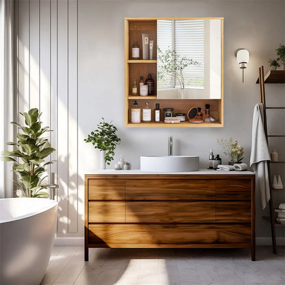 Wall Cabinet Bathroom Mirror Storage Medicine 55.5cm - Mekamart Australia