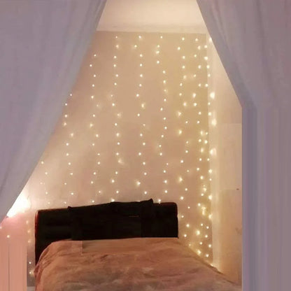 300 LEDs Window Curtain Fairy Lights 8 Modes and Remote Control for Bedroom (Warm White, 300 x 300cm) - Mekamart Australia