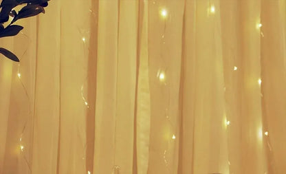 300 LEDs Window Curtain Fairy Lights 8 Modes and Remote Control for Bedroom (Warm White, 300 x 300cm) - Mekamart Australia