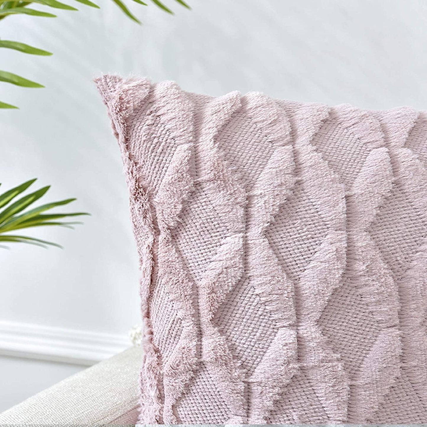 2 Pack Decorative Boho Throw Pillow Covers 45 x 45 cm (Pink) - Mekamart Australia