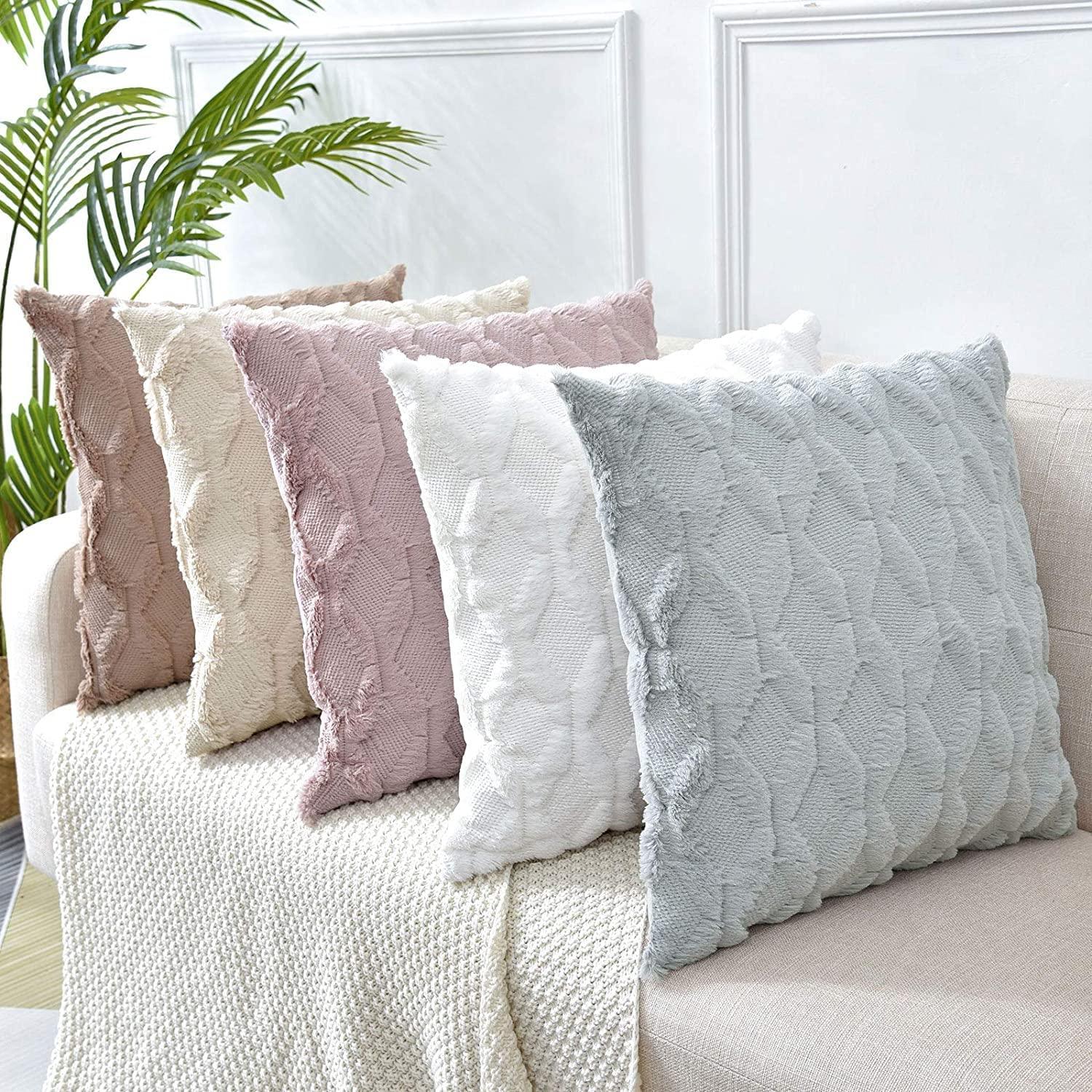 2 Pack Decorative Boho Throw Pillow Covers 45 x 45 cm (Pink) - Mekamart Australia