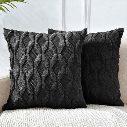 2 Pack Decorative Boho Throw Pillow Covers 45 x 45 cm (Black) - Mekamart Australia
