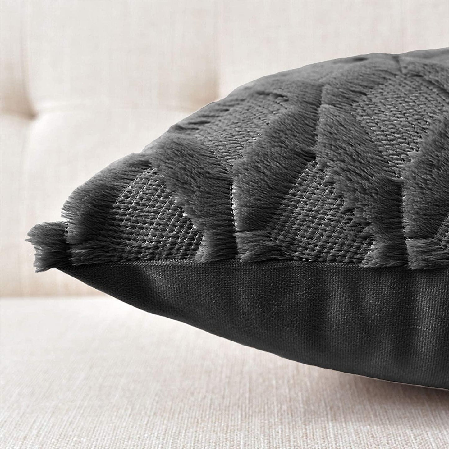 2 Pack Decorative Boho Throw Pillow Covers 45 x 45 cm (Black) - Mekamart Australia