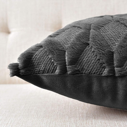 2 Pack Decorative Boho Throw Pillow Covers 45 x 45 cm (Black) - Mekamart Australia