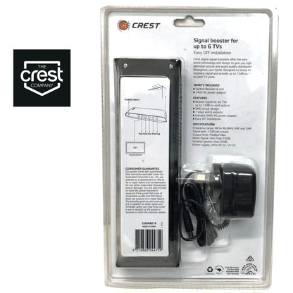 Crest UHF VHF Digital TV Signal Splitter Distributor 6 Outputs - Mekamart Australia