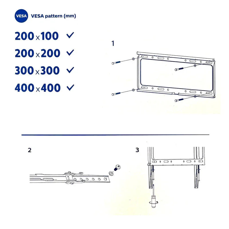 Philips Tilt TV Monitor Wall Mount Bracket for 32 40 55 65 70 75 Inch Universal SQM7442 - Mekamart Australia