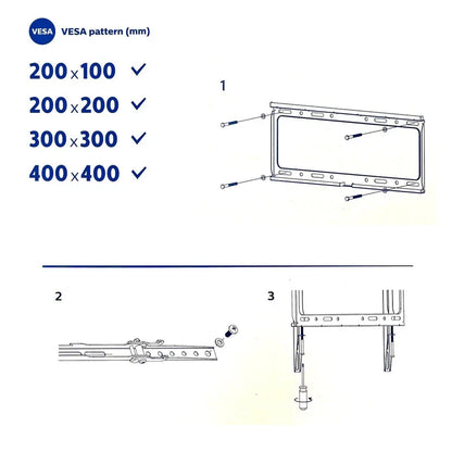 Philips Tilt TV Monitor Wall Mount Bracket for 32 40 55 65 70 75 Inch Universal SQM7442 - Mekamart Australia
