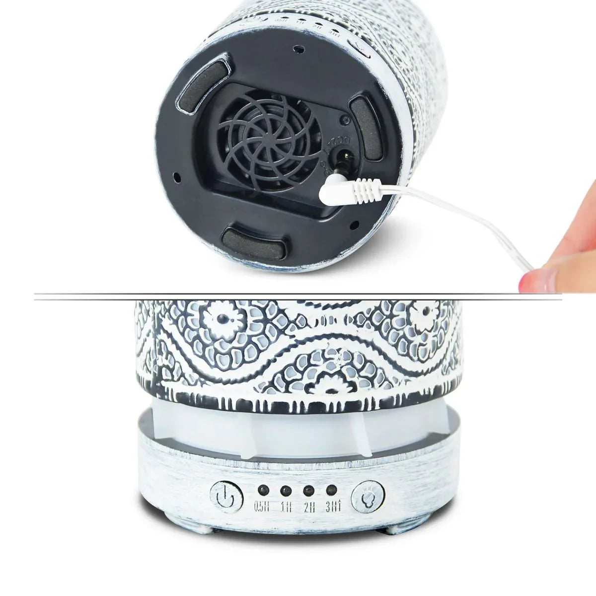 activiva 100ml Metal Essential Oil and Aroma Diffuser-Vintage White - Mekamart Australia