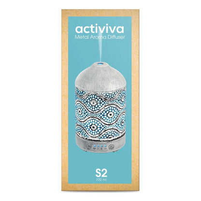 activiva 100ml Metal Essential Oil and Aroma Diffuser-Vintage White - Mekamart Australia