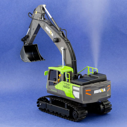 1:18 Scale 13-Channel Alloy Remote Control Excavator Construction Vehicle with Lights, Sound and Steam - Mekamart Australia