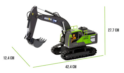 1:18 Scale 13-Channel Alloy Remote Control Excavator Construction Vehicle with Lights, Sound and Steam - Mekamart Australia