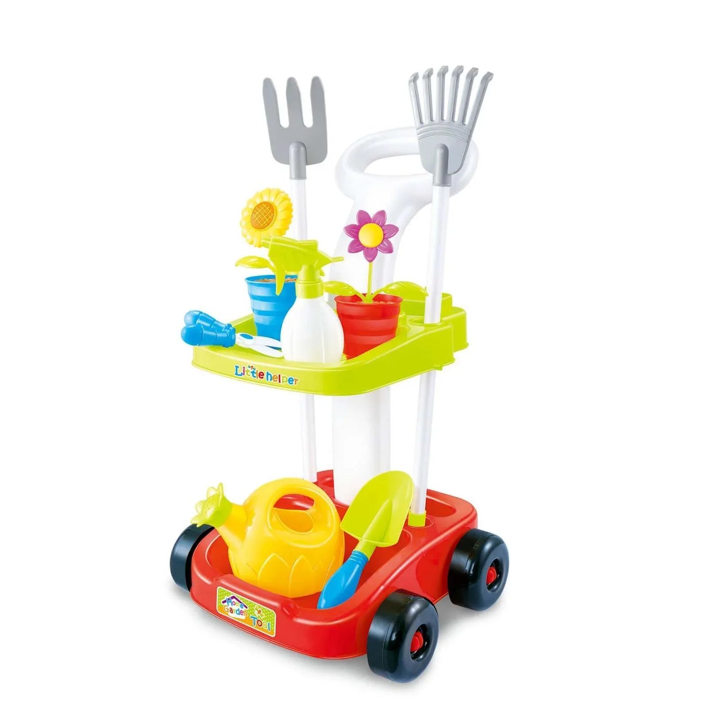 Children's Gardening Trolley Set with Fake Garden Tools for Toddlers - Mekamart Australia