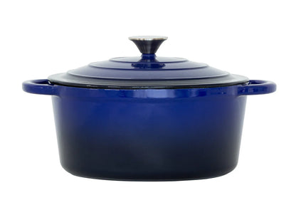 26cm Enamelled Cast Iron French Oven Casserole (4.7L) - Blue - Mekamart Australia