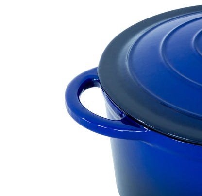 26cm Enamelled Cast Iron French Oven Casserole (4.7L) - Blue - Mekamart Australia
