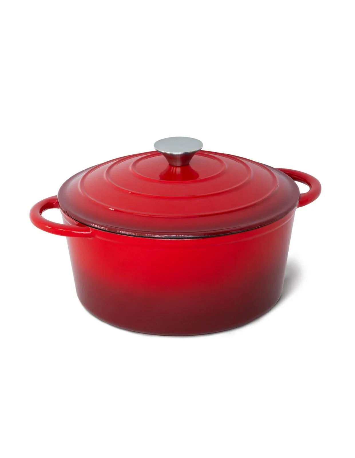 26cm Enamelled Cast Iron French Oven Casserole (4.7L) - Red - Mekamart Australia