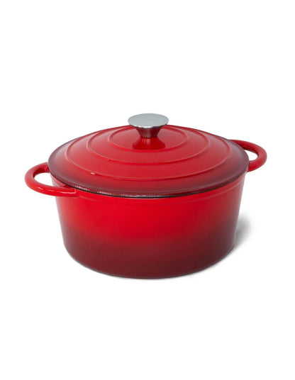 26cm Enamelled Cast Iron French Oven Casserole (4.7L) - Red - Mekamart Australia
