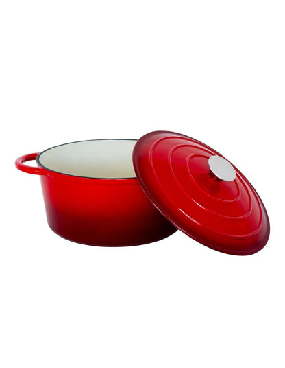 26cm Enamelled Cast Iron French Oven Casserole (4.7L) - Red - Mekamart Australia