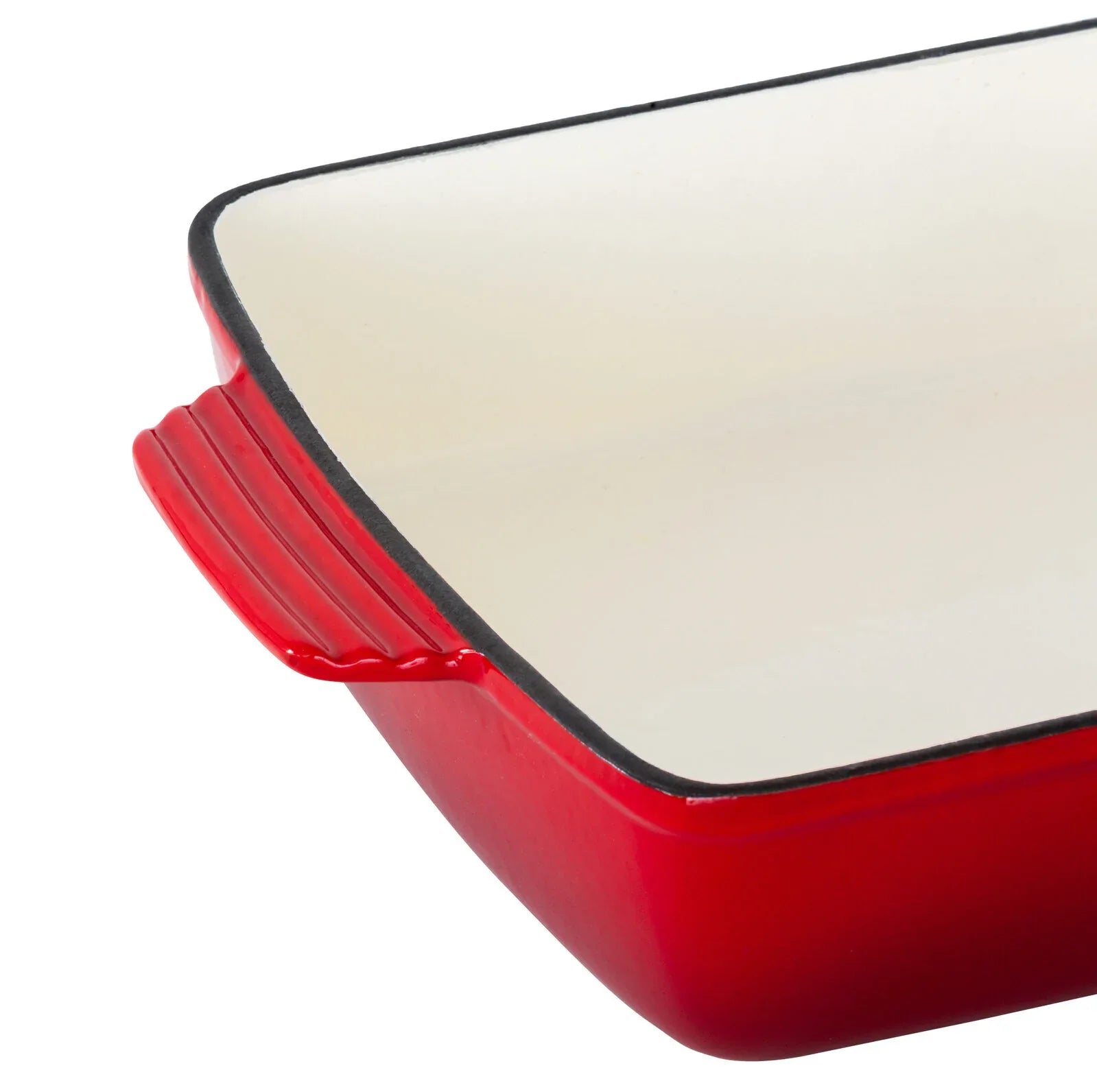 Enamelled Cast Iron 38.5x23cm Rectangular Roaster (3.4L) - Red - Mekamart Australia